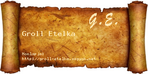 Groll Etelka névjegykártya